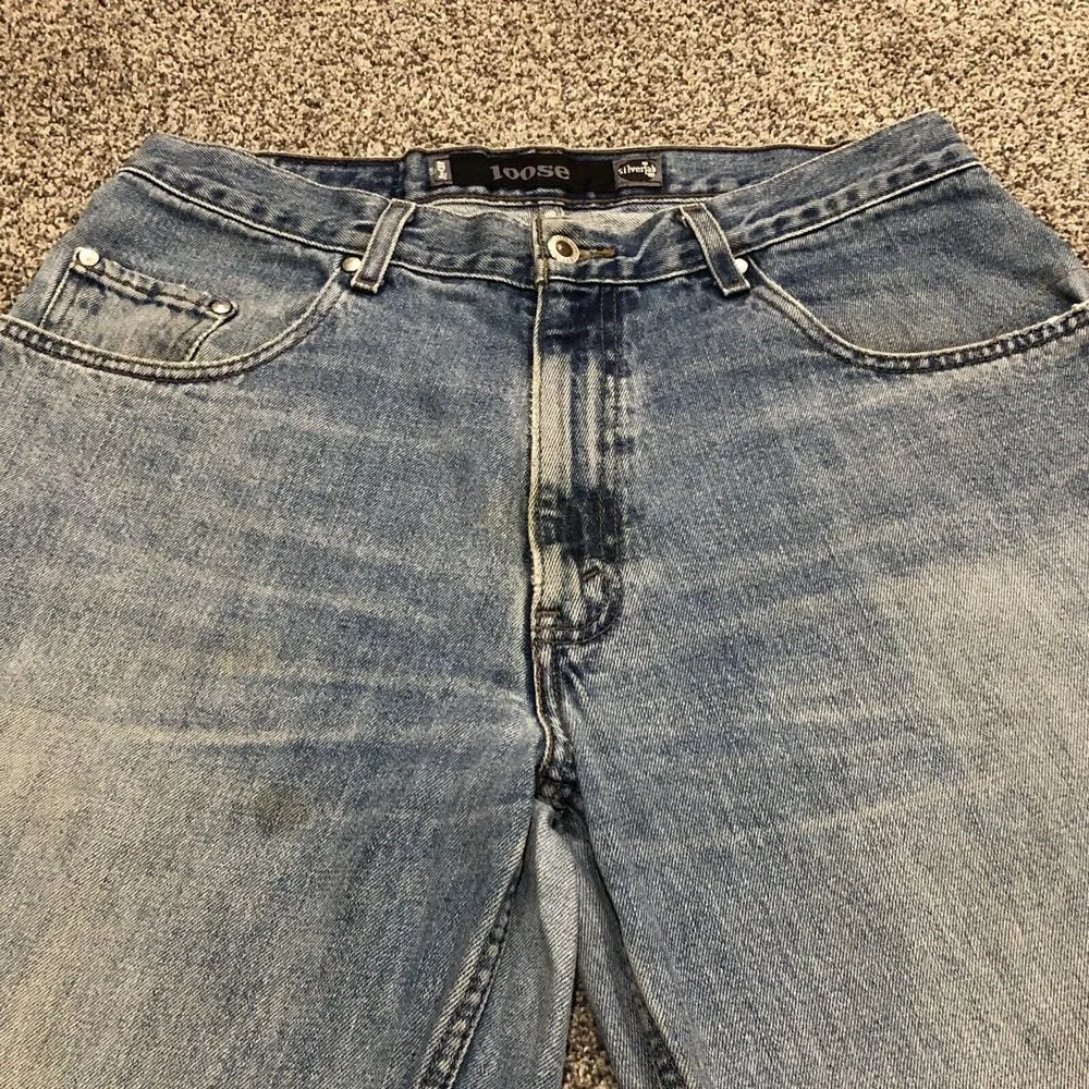 VTG Levis SilverTab Jeans Mens 33x29 Blue Loose Relaxed Straight Denim - Picture 6 of 13